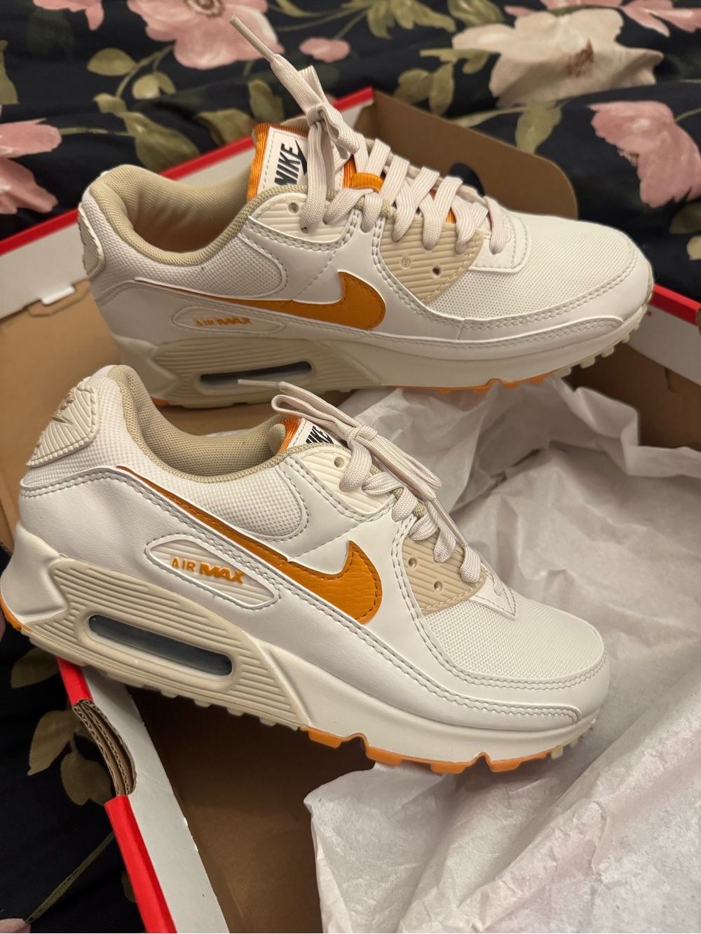 NEW Nike Women’s Air Max Sneakers in Cream and Orange